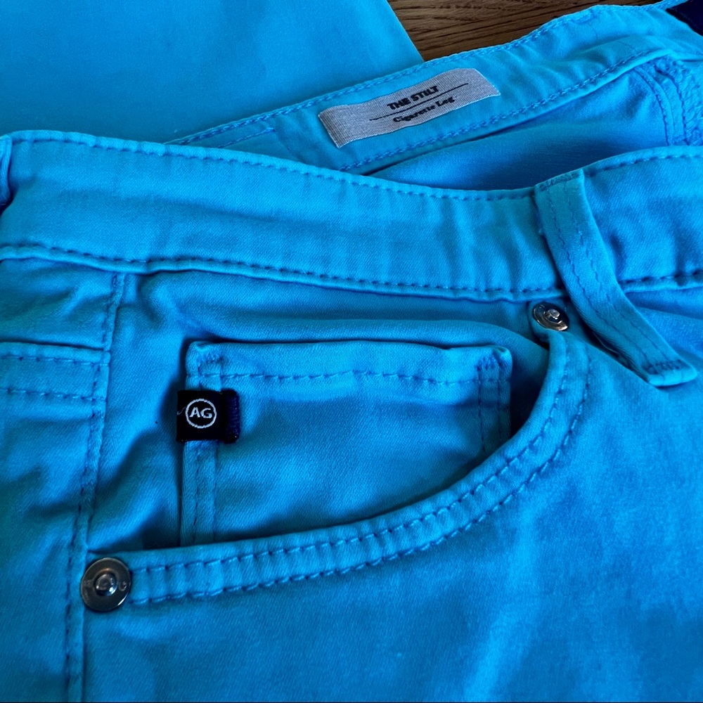 ⭐️ AG Adriano Goldschmied The Stilt Cigarette Leg Blue Pants 27R - Picture 10 of 16
